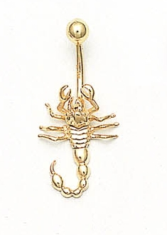 
14k Yellow Gold Scorpio Belly Ring
