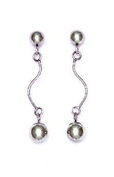 
14k White Gold Drop Friction-Back Post Earrings
