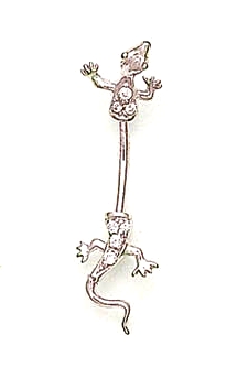 
14k White Gold Cubic Zirconia Cubic Zirconia Lizard Belly Ring
