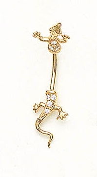 
14k Yellow Gold Cubic Zirconia Lizard Belly Ring
