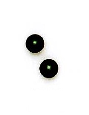 
14k Yellow 5 mm Round Black Crystal Pearl Earrings
