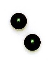 
14k Yellow 7 mm Round Black Crystal Pearl Earrings
