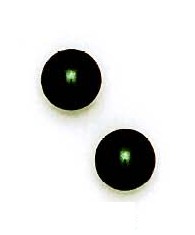 
14k Yellow 8 mm Round Black Crystal Pearl Earrings
