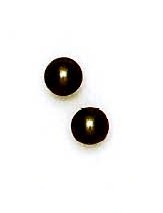 
14k Yellow 5 mm Round Dark-Grey Crystal Pearl Earrings
