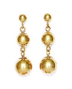 
14k Yellow 4x6x8 mm Triple Drop Ball Post Earrings
