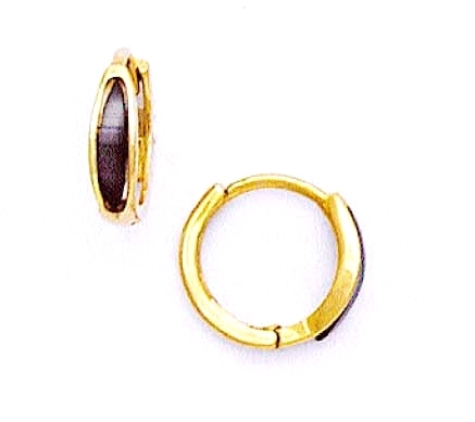 
14k Yellow Black Onyx Petite Hinged Earrings
