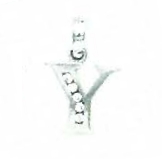 
14k White Gold 1.5 mm Round Cubic Zirconia Initial Y Pendant
