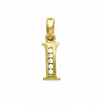 
14k Yellow Gold 1.5 mm Round Cubic Zirconia Initial I Pendant
