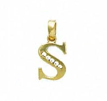 
14k Yellow Gold 1.5 mm Round Cubic Zirconia Initial S Pendant
