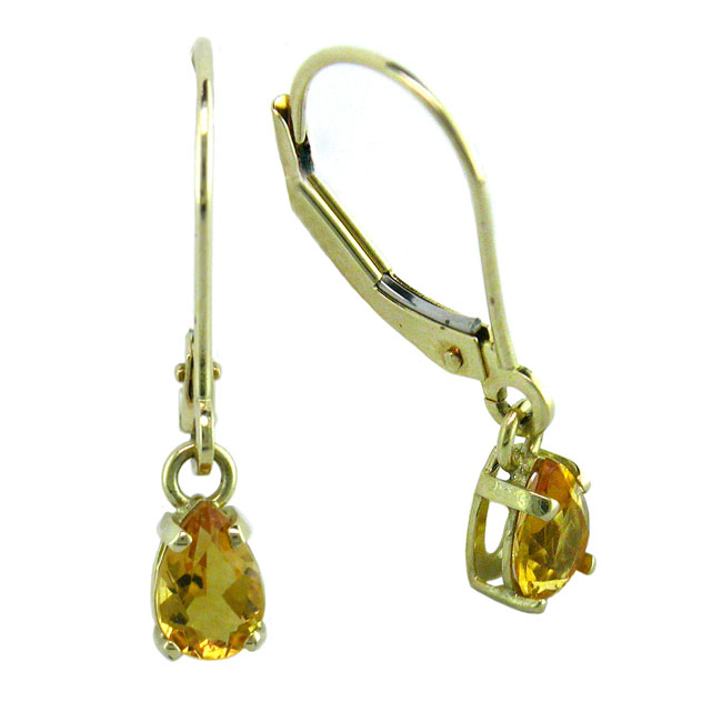 
14k Yellow 6x4 mm Leverback Pear Shape Citrine Earrings
