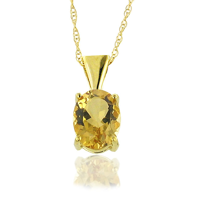 
14k Yellow 9x7 mm Oval Citrine Pendant
