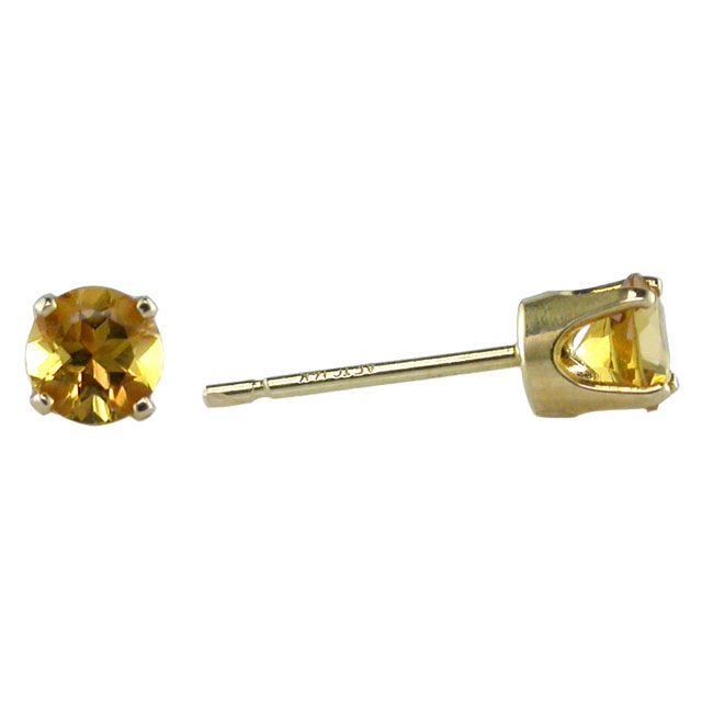 
14k Yellow 6 mm Round Citrine Stud Earrings
