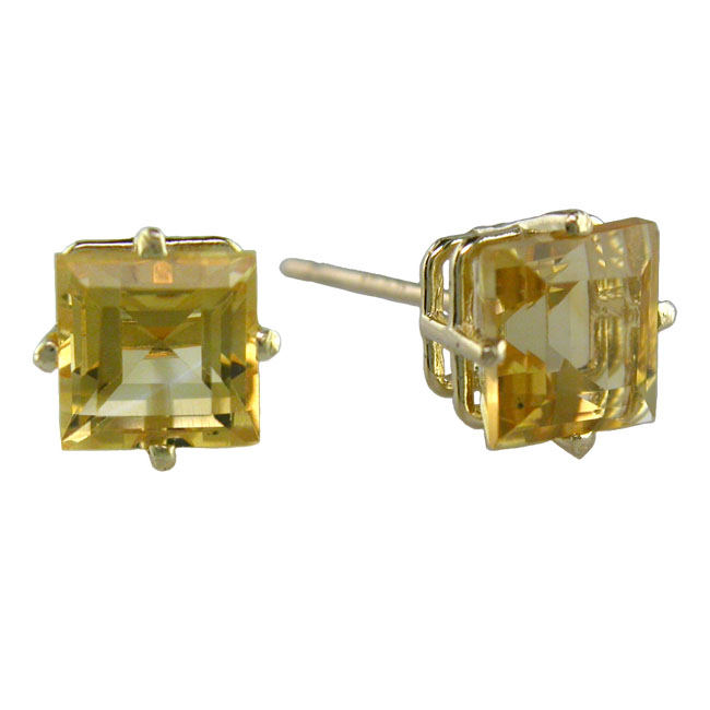 
14k Yellow 6 mm Square Citrine Stud Earrings
