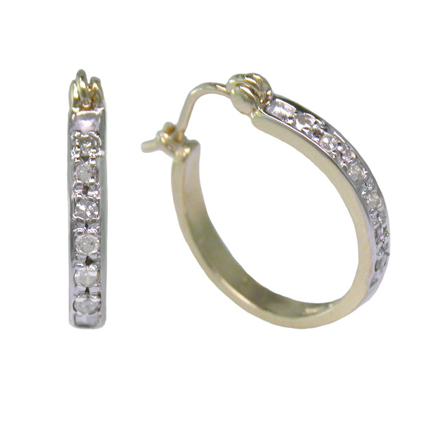 
10k Yellow Hoop Diamond Earrings
