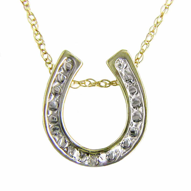 
10k Yellow Horseshoe Diamond Pendant
