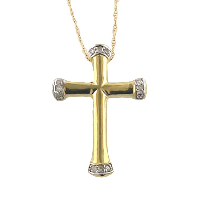 
10k Yellow Cross Diamond Pendant
