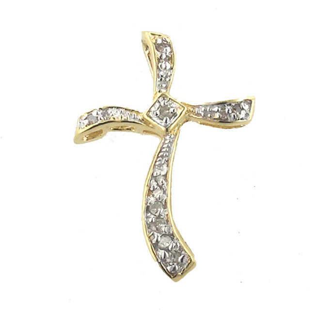 
10k Yellow Cross Diamond Pendant
