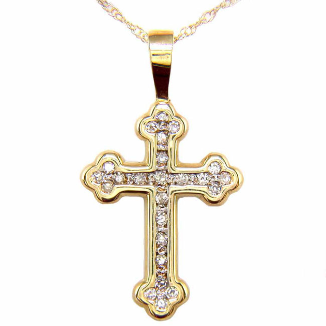 
10k Yellow Cross Diamond Pendant
