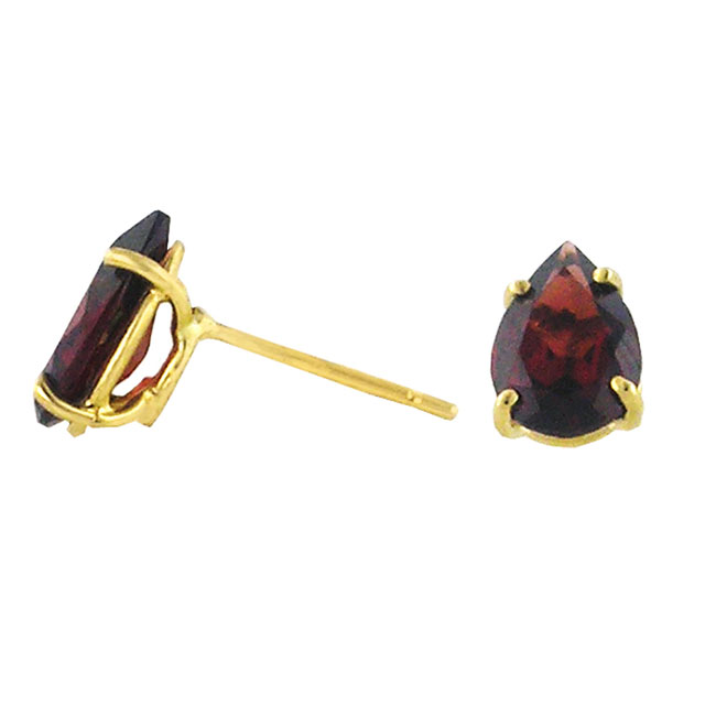 
14k Yellow 9x6 mm Pear Shape Garnet Stud Earrings
