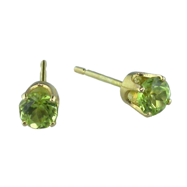 
14k Yellow 5 mm Round Peridot Stud Earrings
