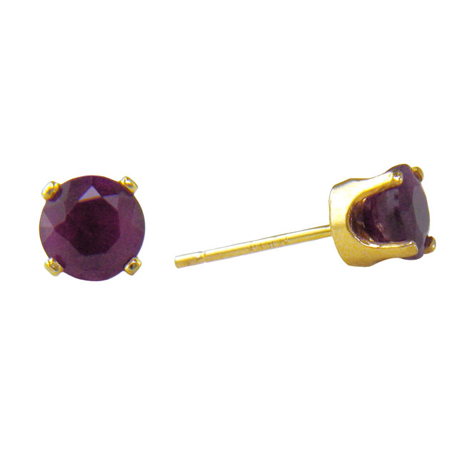 
14k Yellow 5 mm Round Ruby Stud Earrings
