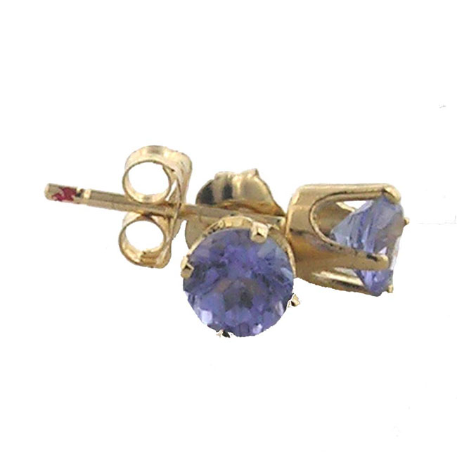 
14k Yellow 4 mm Round Tanzanite Stud Earrings
