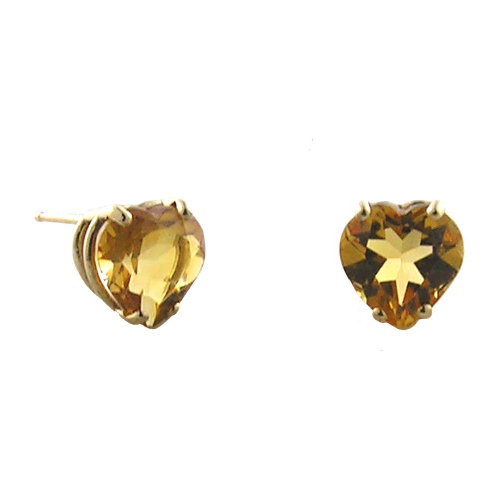 
14k Yellow 7 mm Heart Citrine Stud Earrings
