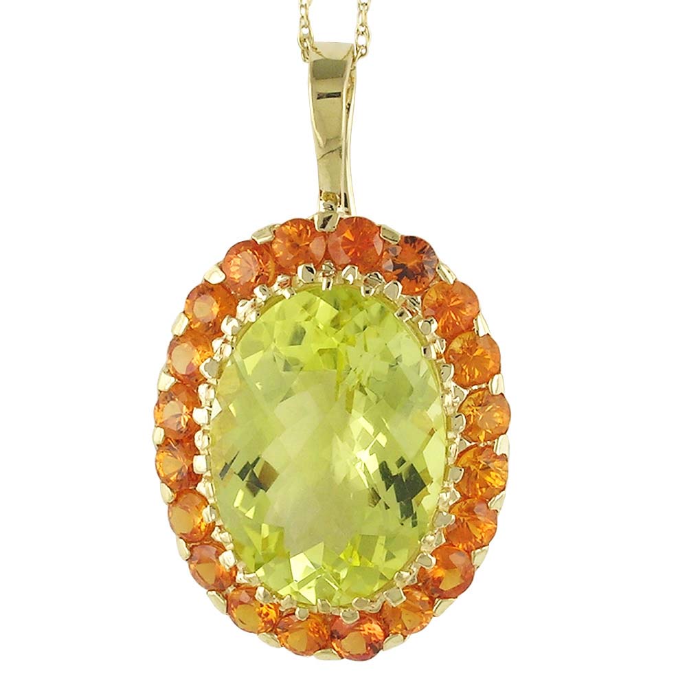 
10k Yellow 13x18 mm Oval Lemon Quartz Pendant
