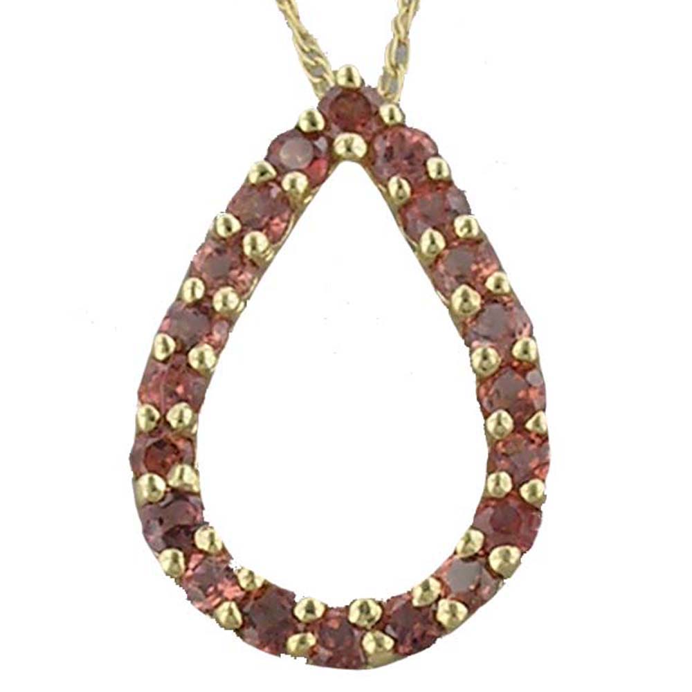 
10k Yellow 2 mm Teardrop Garnet Pendant
