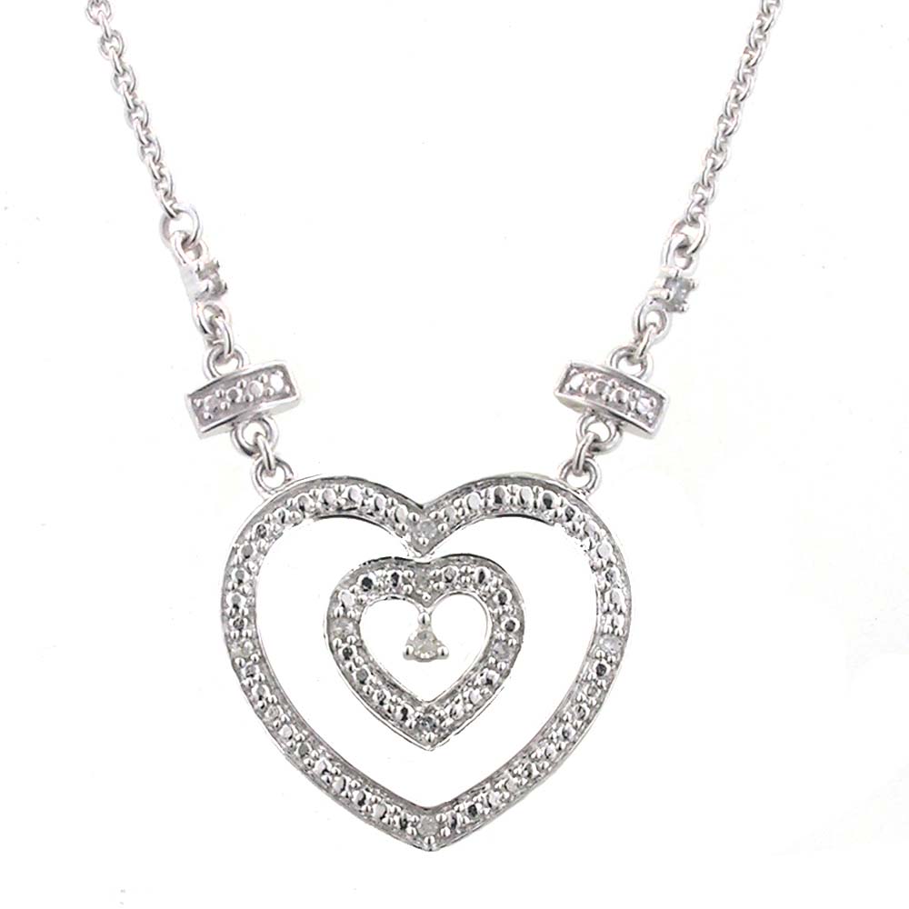 
10k White Heart Diamond Necklace
