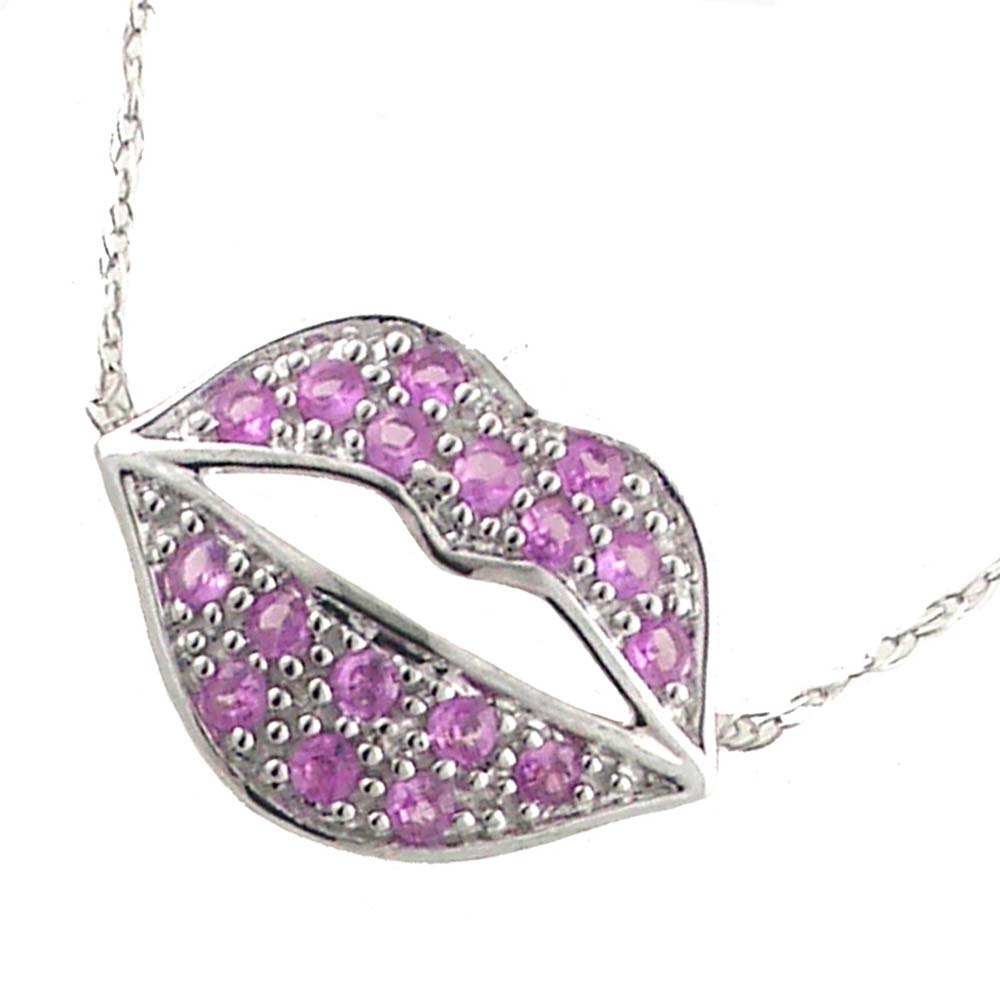 
10k White 1.3 mm Pink Lip Cubic Zirconia Pendant
