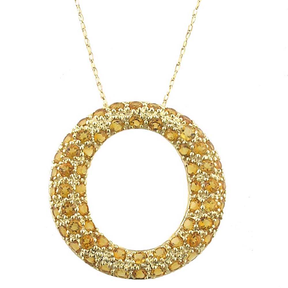 
10k Yellow Open Circle Citrine Pendant
