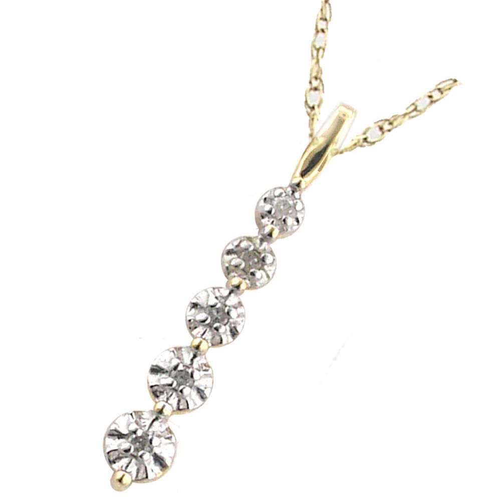 
10k Yellow Drop Journey Diamond Pendant
