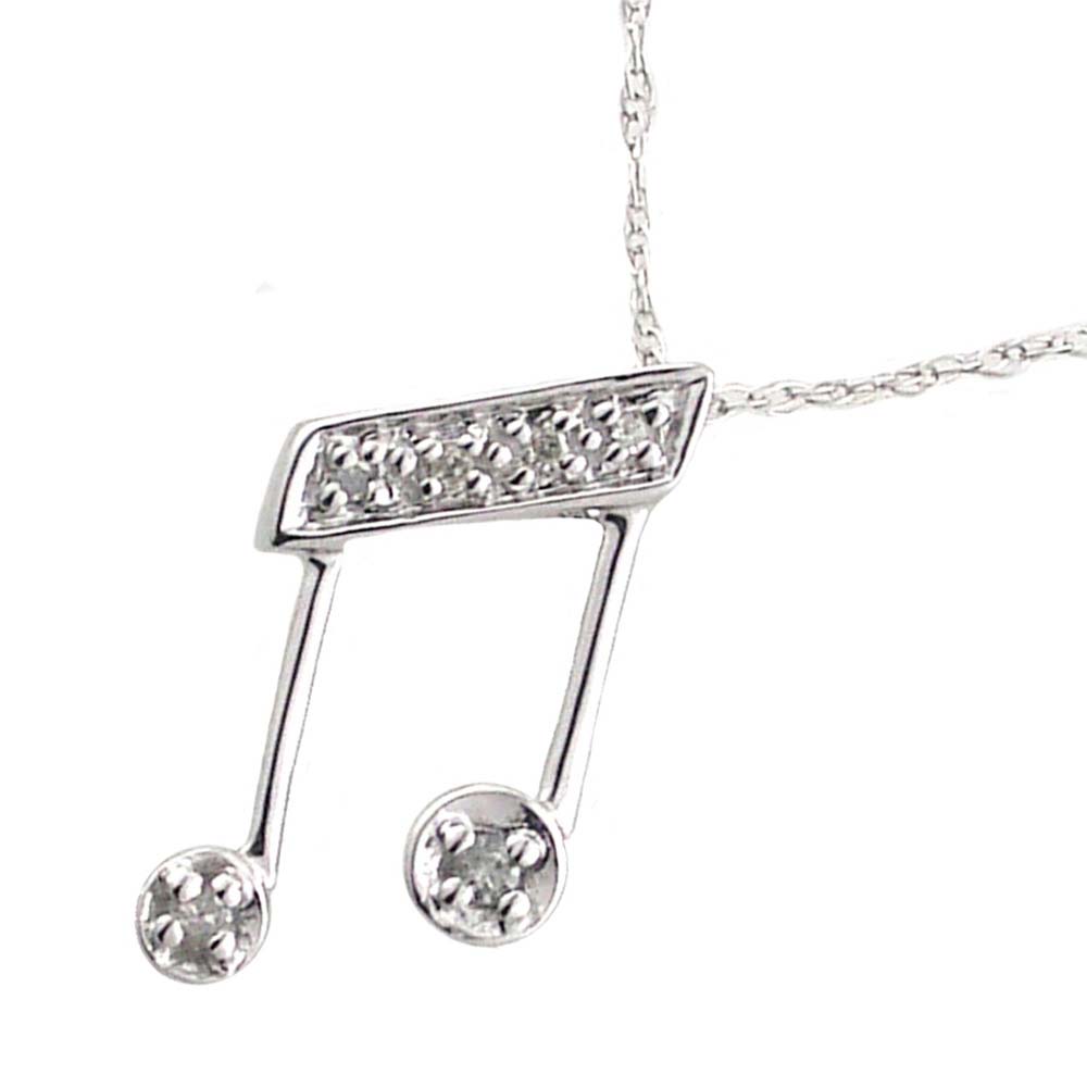 
10k White Music Note Diamond Pendant
