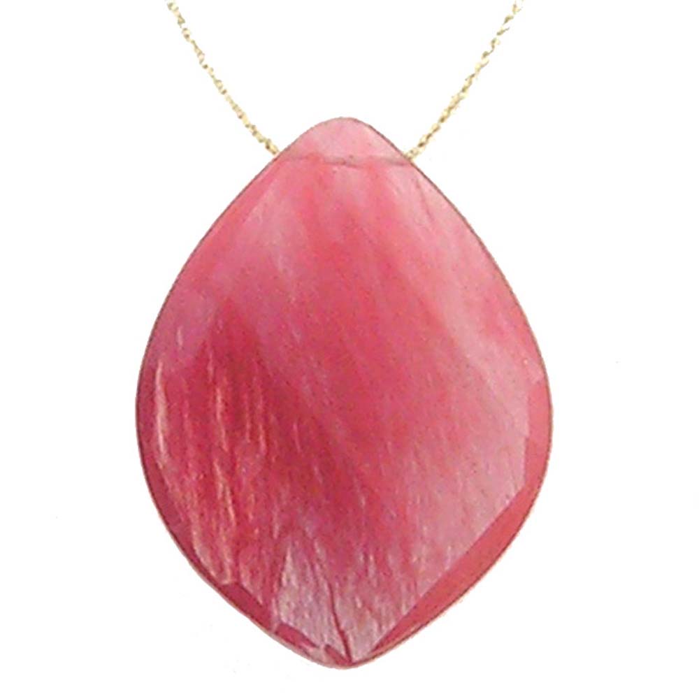 
Sterling Silver 30x40 mm Bold Pear Cherry Quartz Pendant
