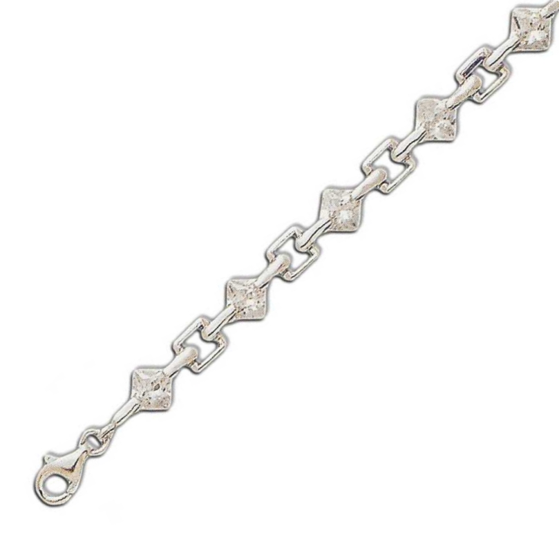 
Art Deco Princess 5 mm Cubic Zirconia Silver Bracelet
