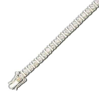 
Bar Design Round 3 mm Cubic Zirconia Silver Bracelet
