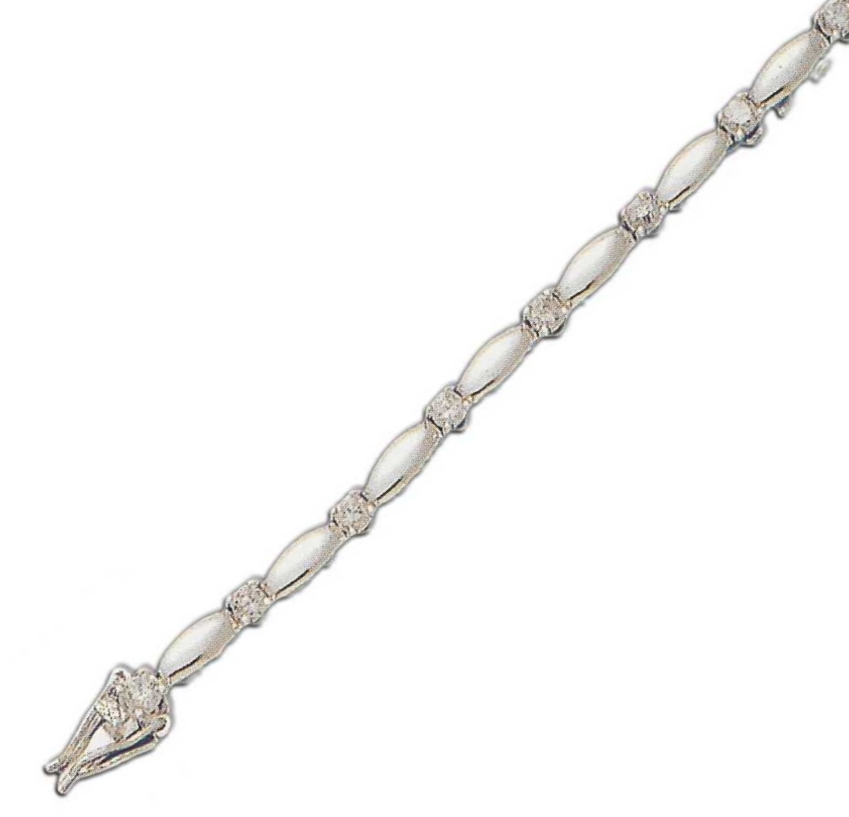 
Stylish Prong Set Round 3 mm Cubic Zirconia Silver Bracelet
