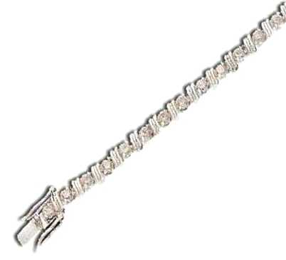 
Double S Design Round 3 mm Cubic Zirconia Silver Bracelet
