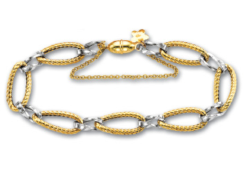 
14k Two-Tone Large Rolo Bracelet - 7.5 Inch
