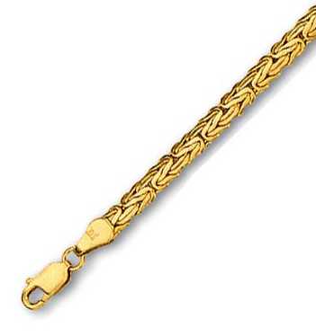 
14k Yellow 4 mm Byzantine Anklet - 10 Inch
