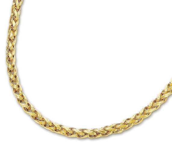 
14k Yellow Fancy Wheat Necklace - 18 Inch
