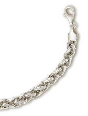 
14k White Fancy Wheat Bracelet - 7.5 Inch
