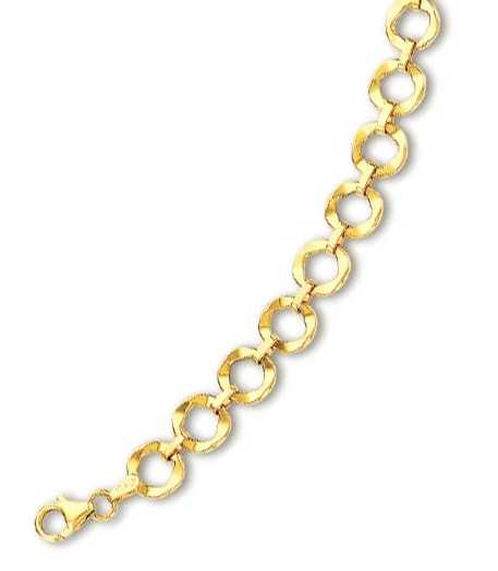 
14k Yellow Elegant Circular Link Bracelet - 7.5 Inch
