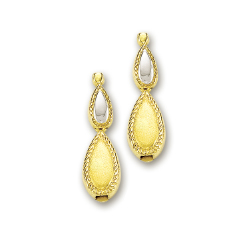 
14k Two-Tone Elegant Tear Drop Design Earrings
