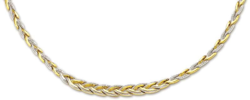 
14k Two-Tone Elegant Fancy Design Necklace - 17 Inch
