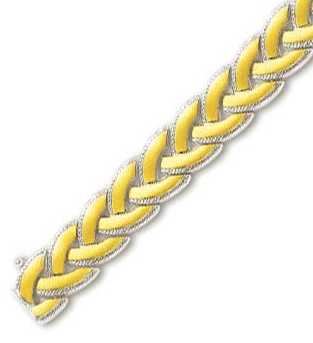 
14k Two-Tone Elegant Woven Design Bracelet - 7.5 Inch
