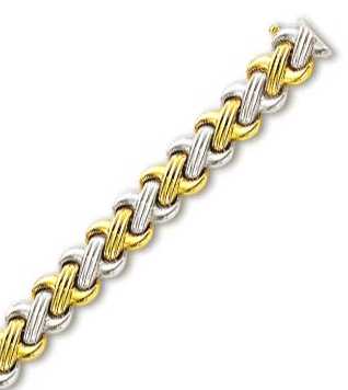 
14k Two-Tone Elegant Fancy Design Bracelet - 7.5 Inch
