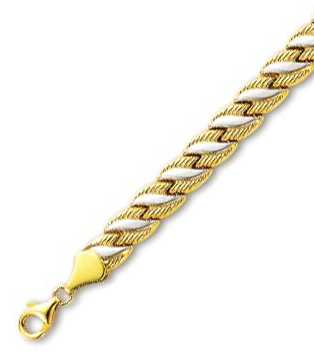 
14k Two-Tone Elegant Fancy Design Bracelet - 7.5 Inch
