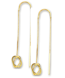 
14k Yellow Fancy Design Threader Earrings
